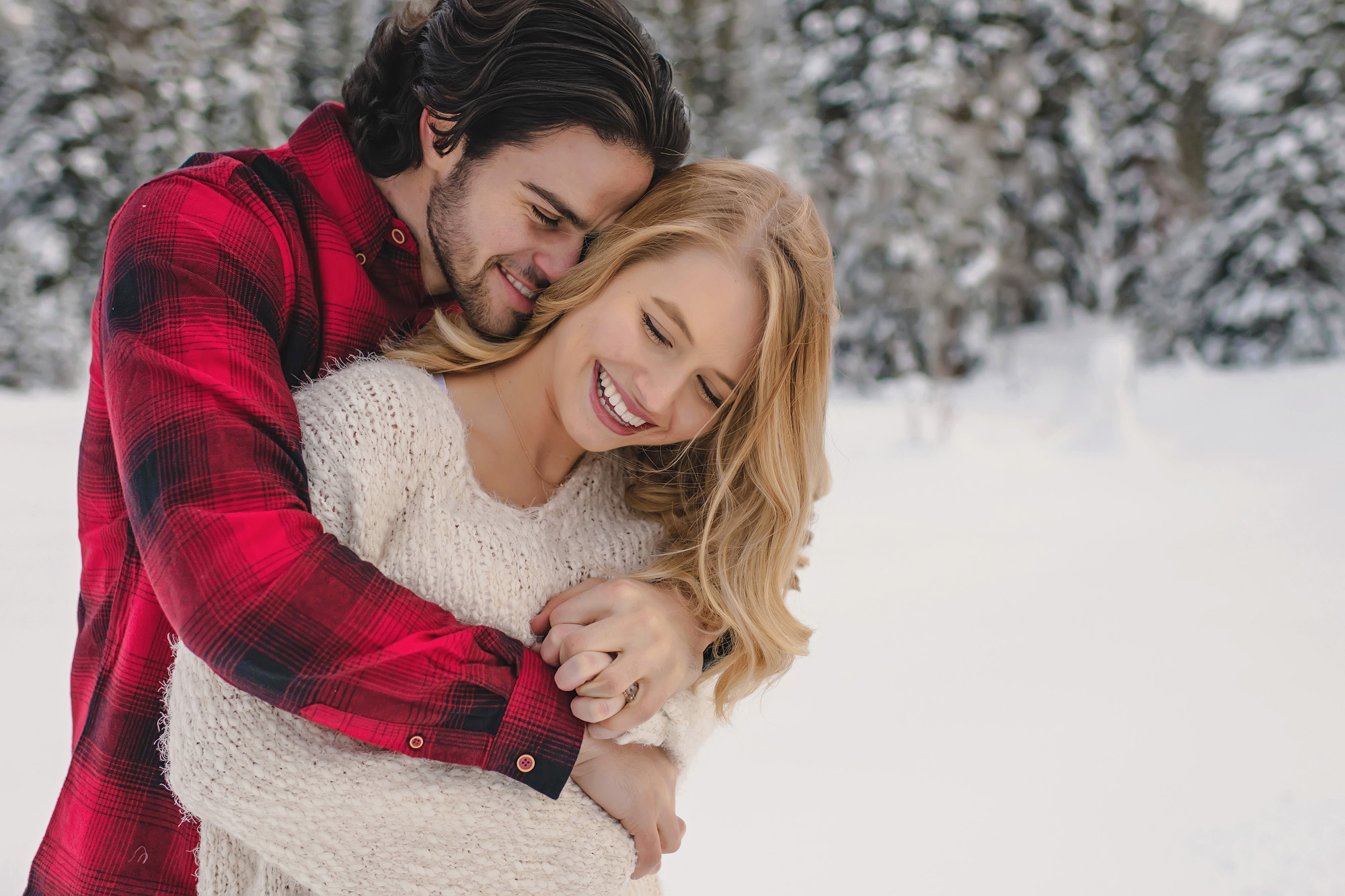 Noah and Brooke Snowy Mountain Engagements